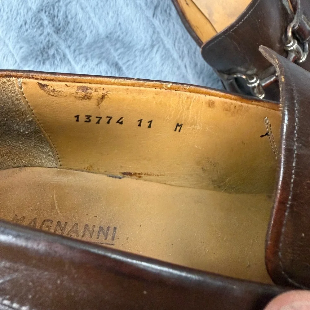Magnanni Bit Loafers Mens 11 Brown Leather Neiman Marcus 13774